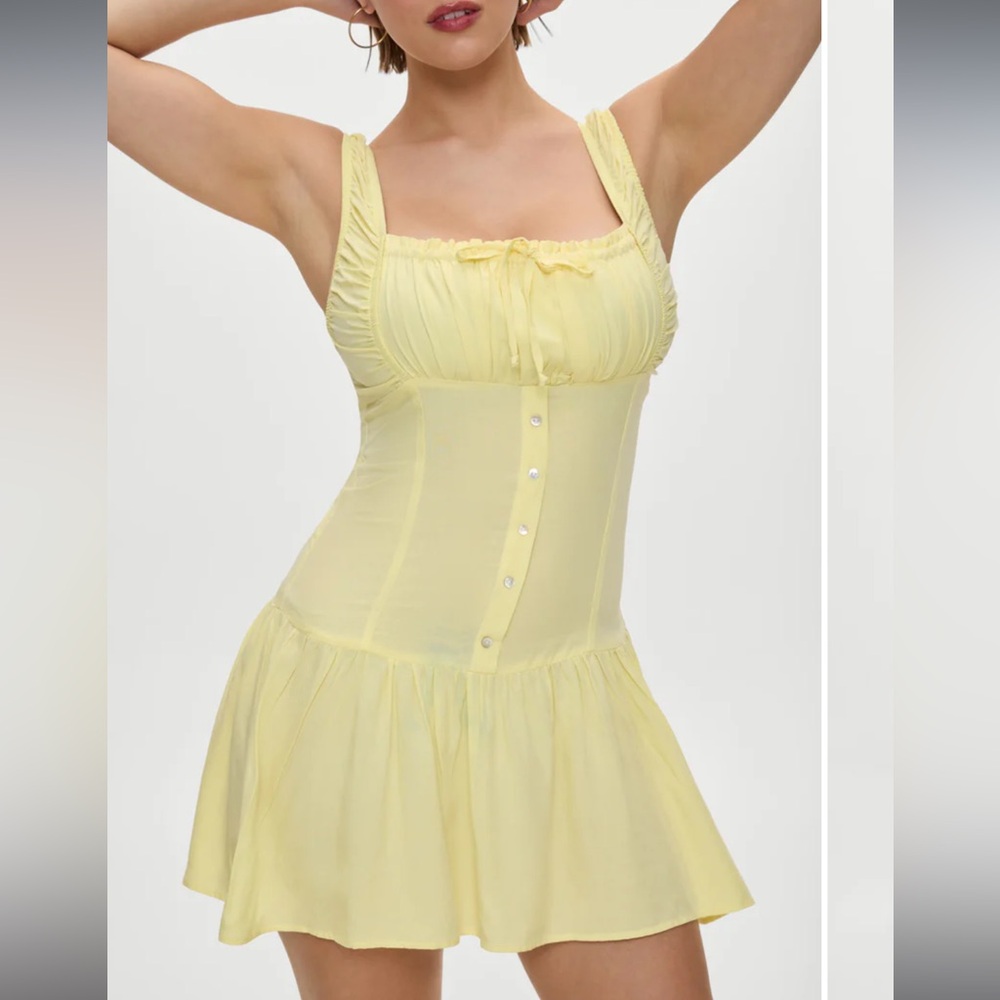 Frankies Bikinis Christa Mini Tank Dress – Light Lemon Yellow